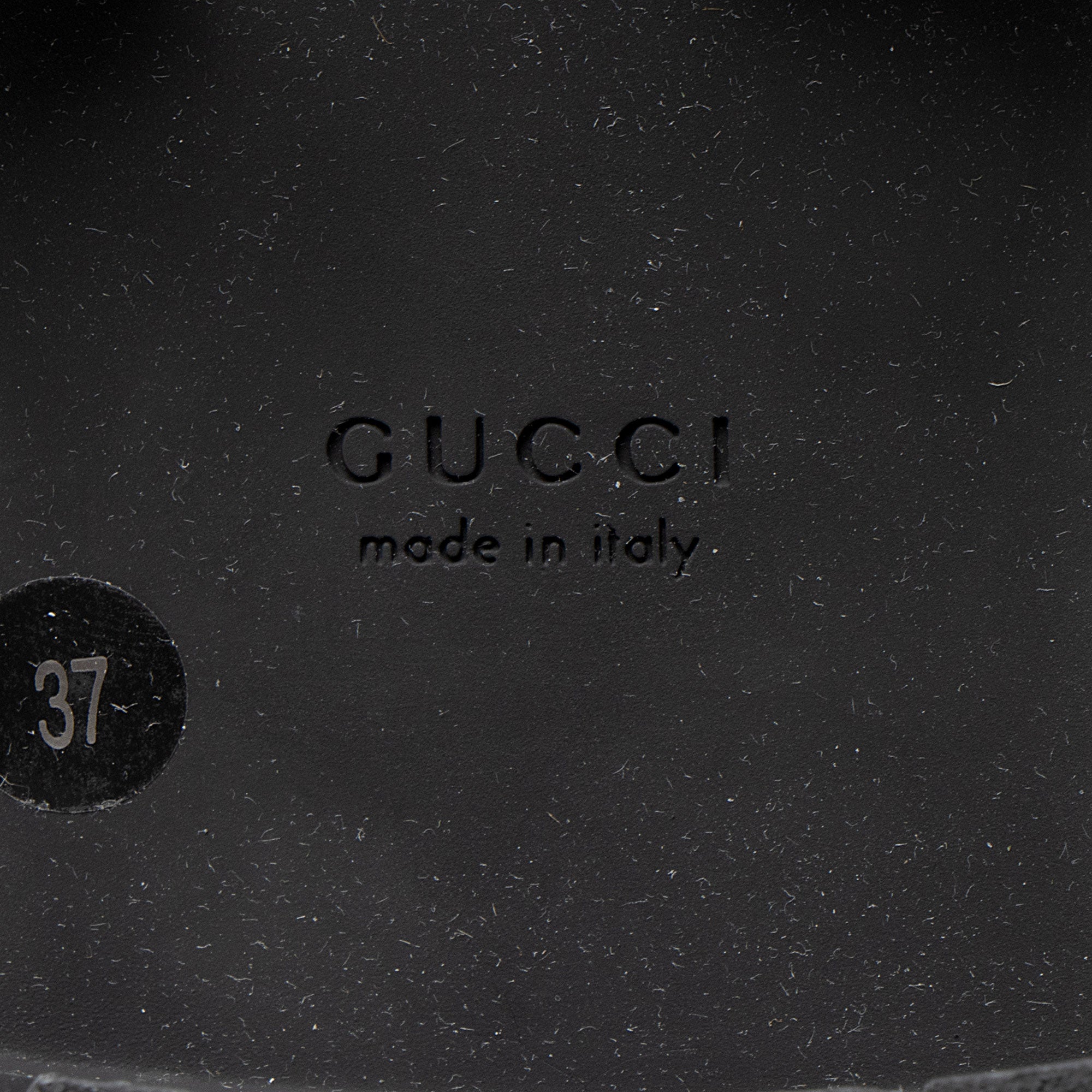 Gucci Jumbo GG Leather Combat Boots - Size 7 / 37