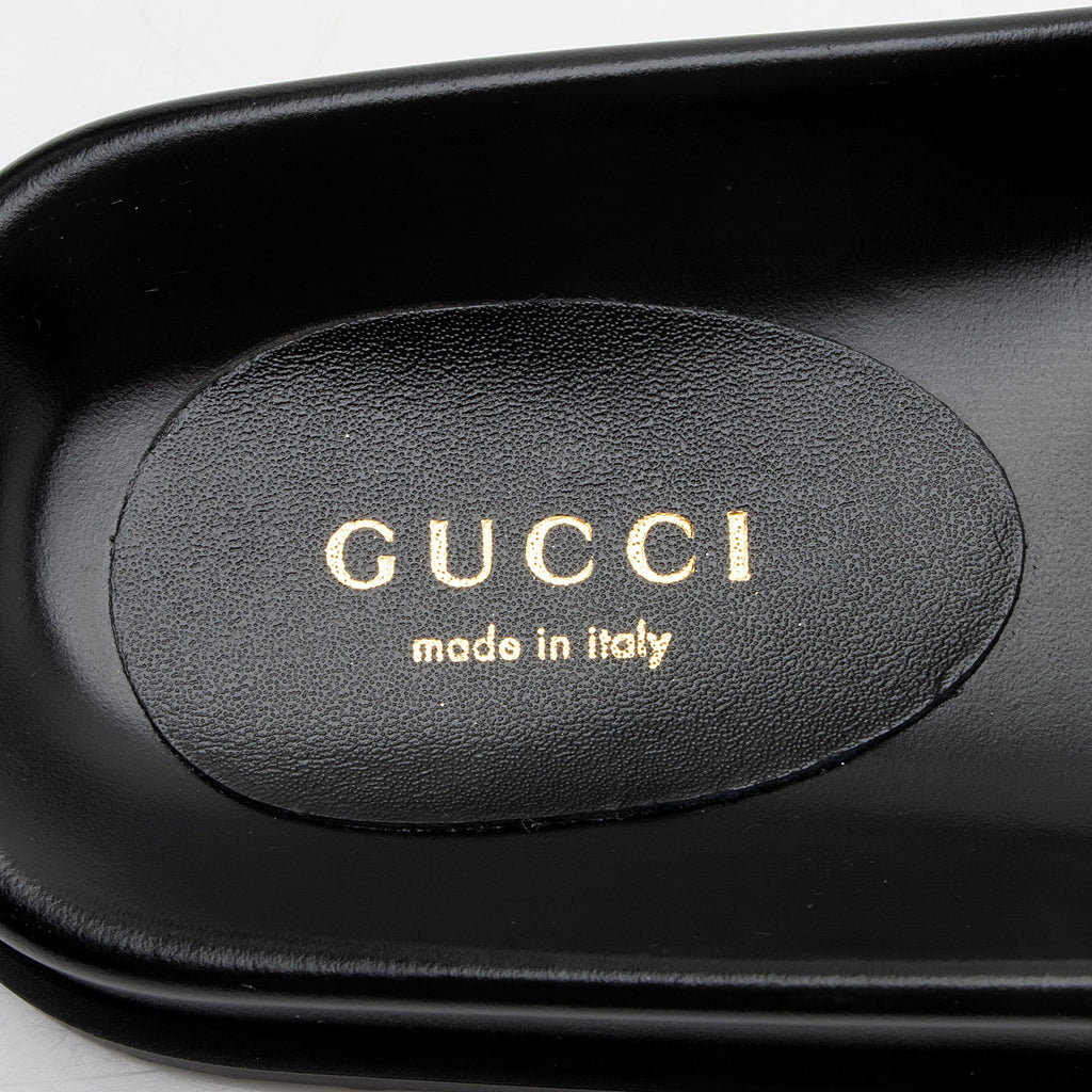 Gucci Jumbo GG Leather Slides - Size 6.5 / 36.5