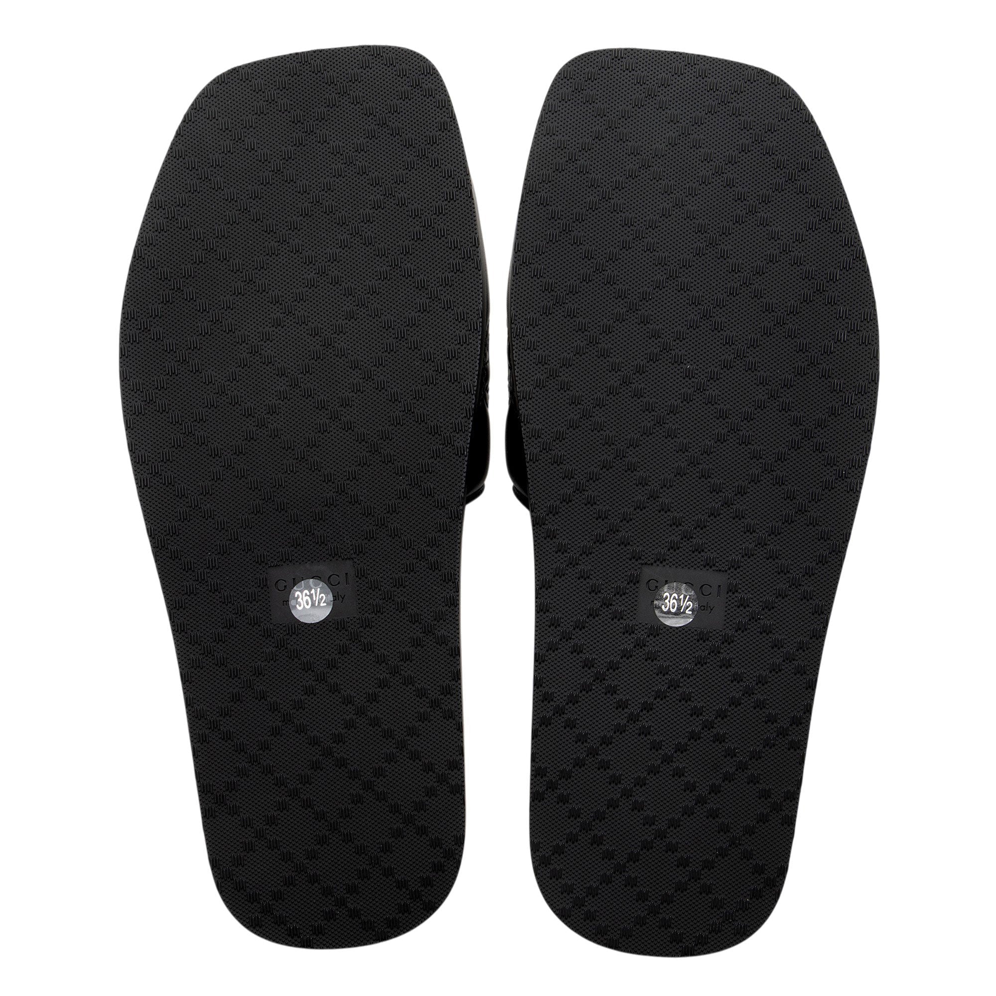 Gucci Jumbo GG Leather Slides - Size 6.5 / 36.5