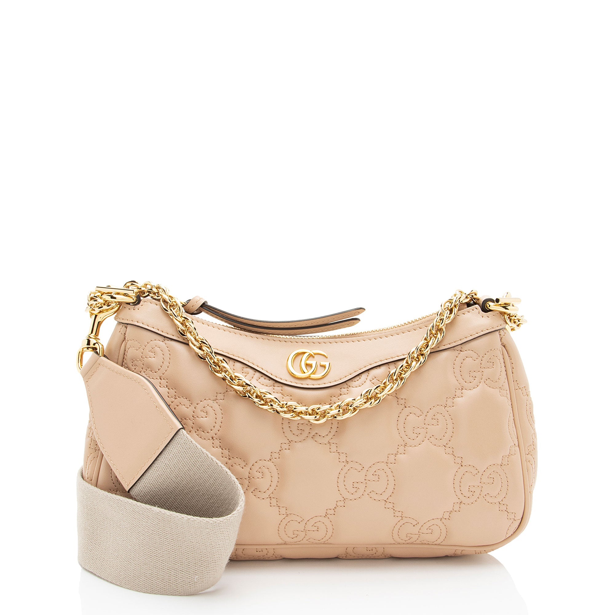 Gucci Jumbo GG Matelasse Leather Chain Small Crossbody
