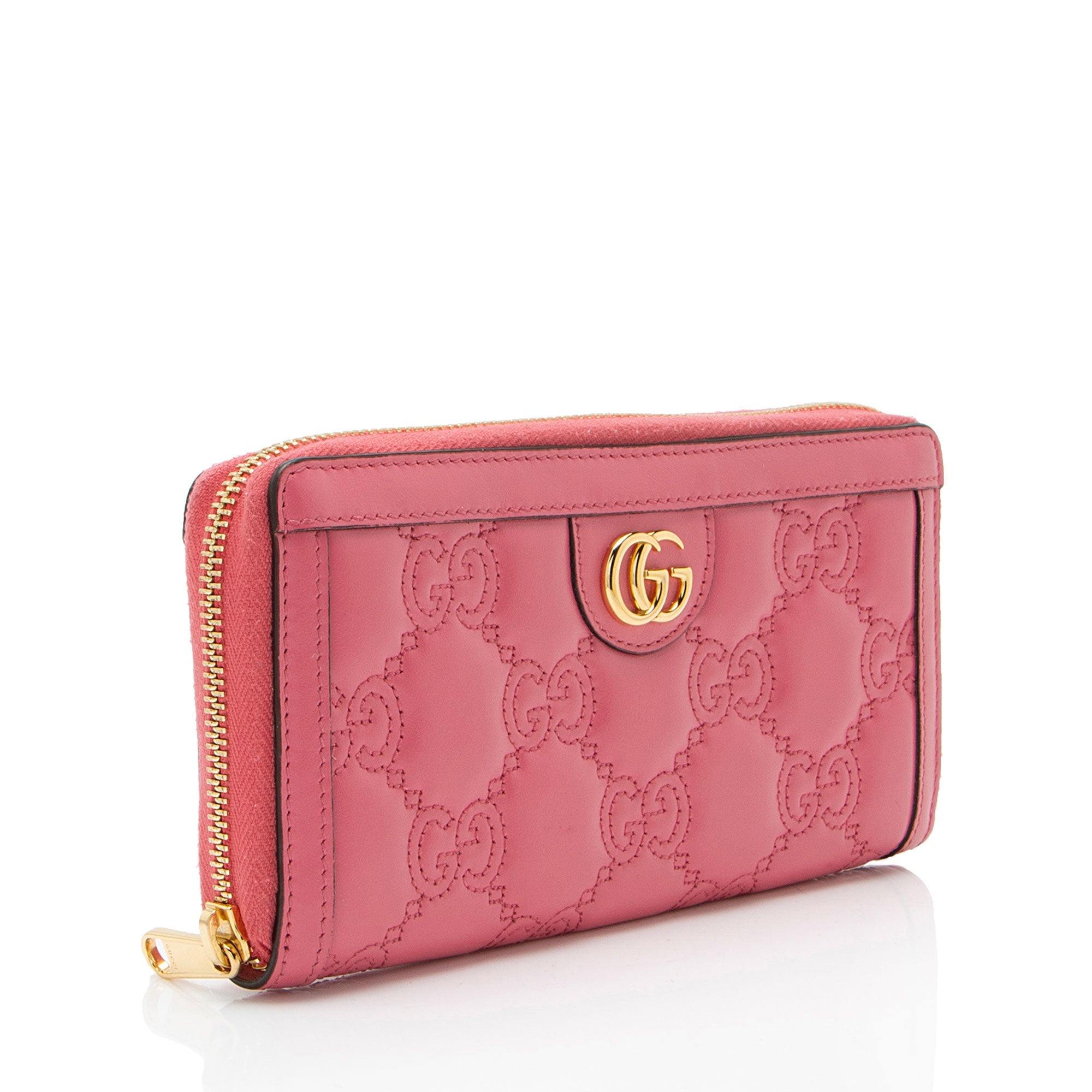 Gucci Jumbo GG Matelasse Leather Zip Around Wallet