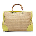 Gucci Large Bamboo Raffia Satchel (SHG-xxZMBj)