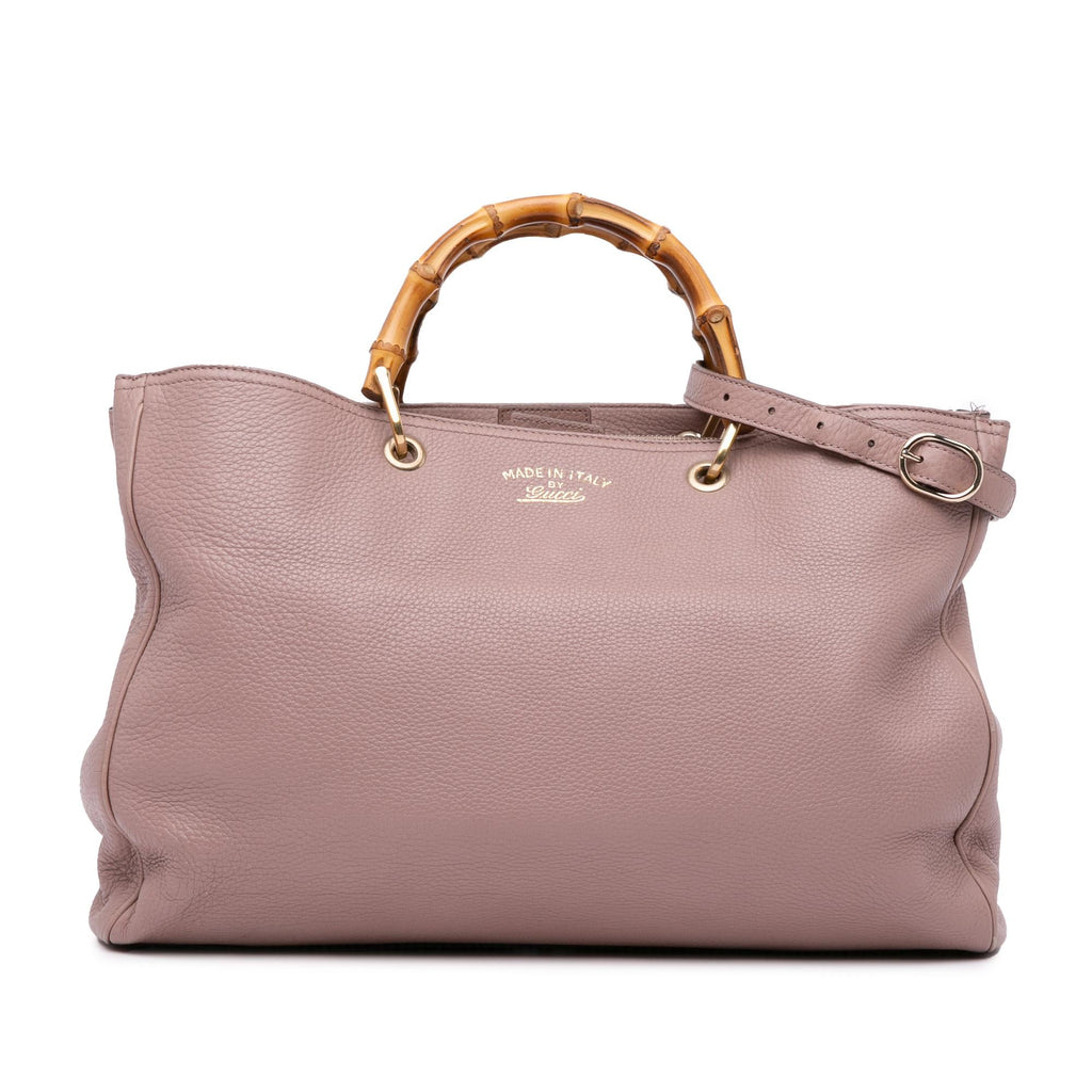 Gucci Large Calfskin Bamboo Shopper Satchel