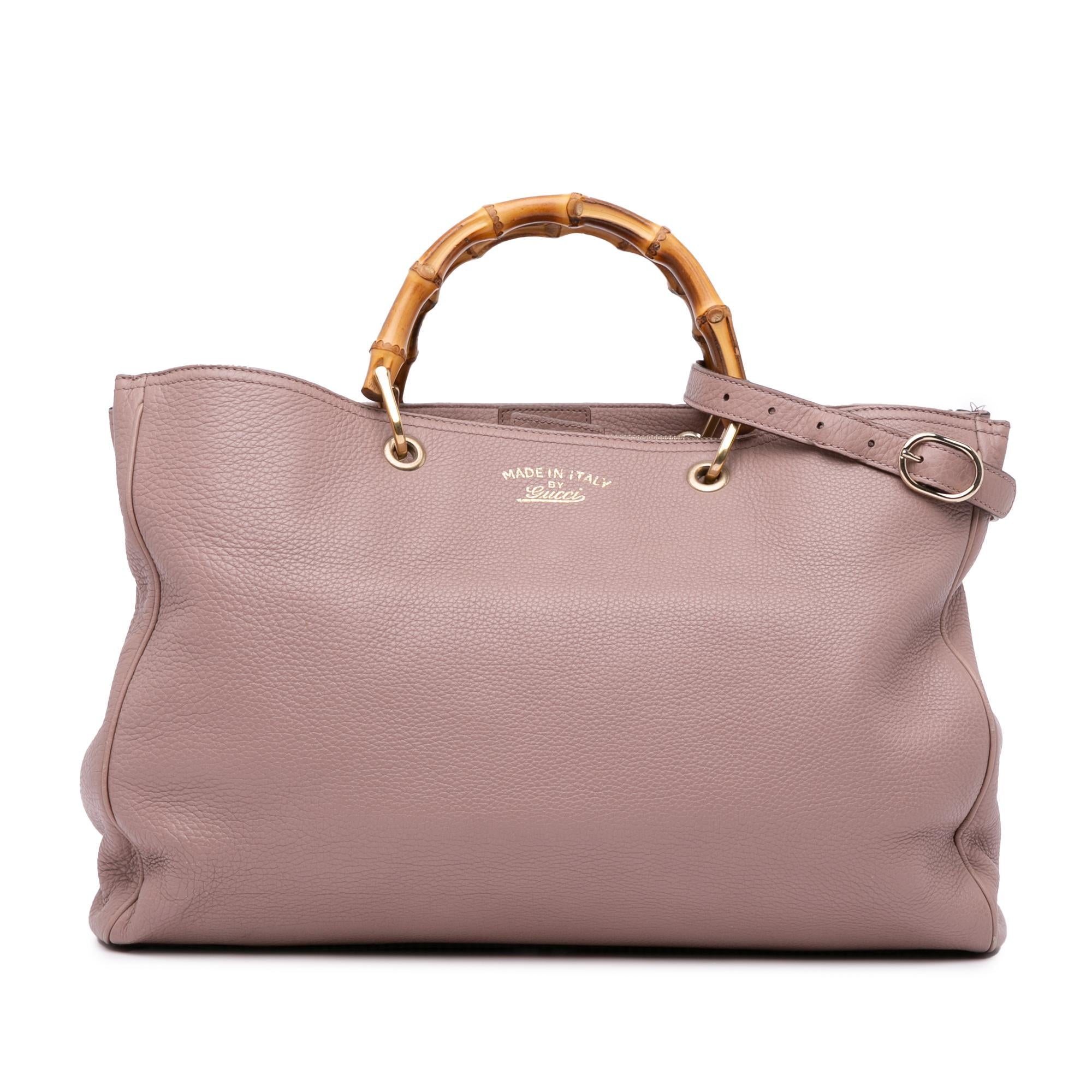 Gucci Large Calfskin Bamboo Shopper Satchel