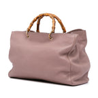 Gucci Large Calfskin Bamboo Shopper Satchel
