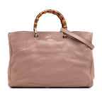 Gucci Large Calfskin Bamboo Shopper Satchel