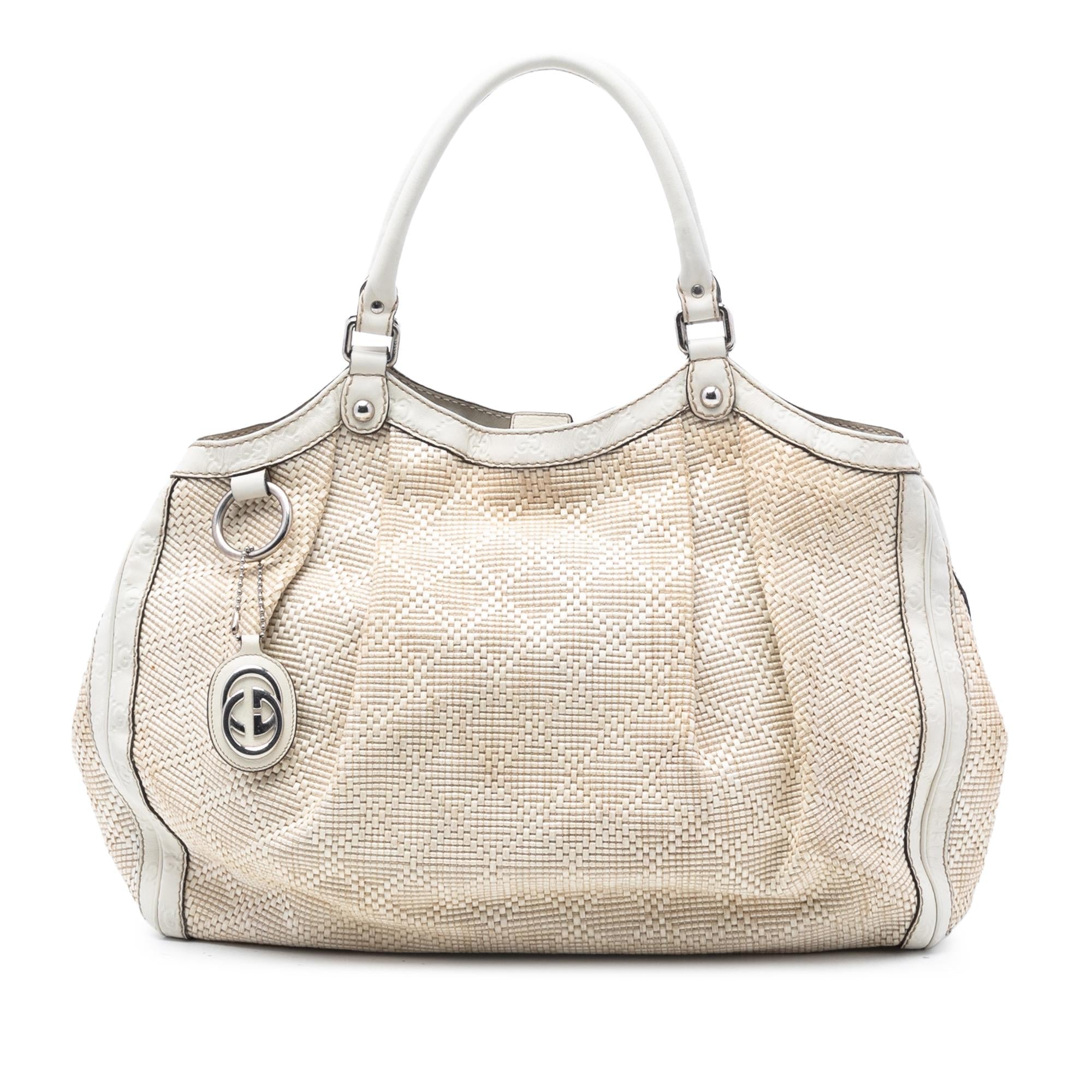Gucci Large Diamante Raffia Sukey Tote
