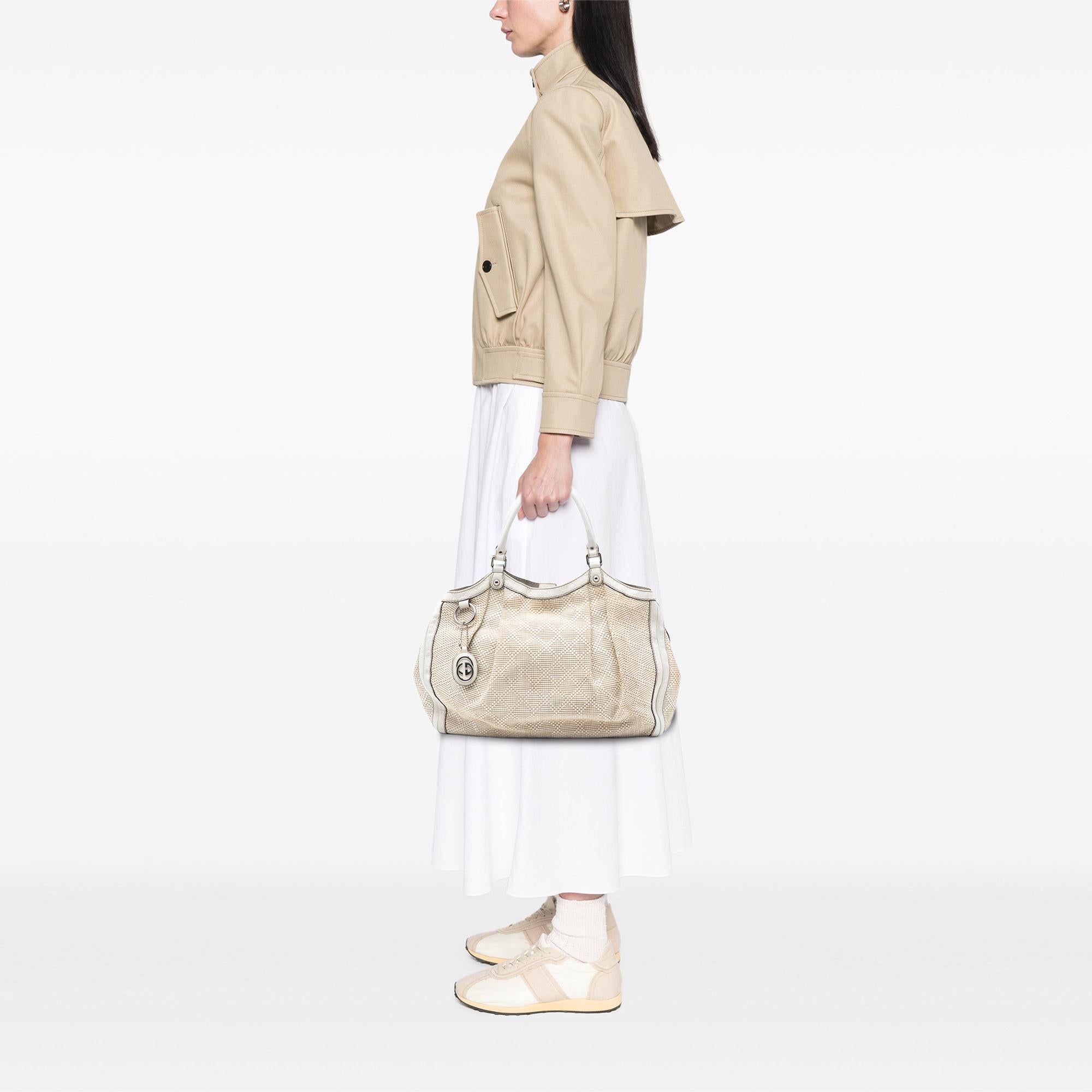 Gucci Large Diamante Raffia Sukey Tote