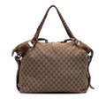 Gucci Large GG Canvas Bamboo Bar Tote