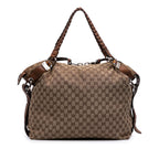 Gucci Large GG Canvas Bamboo Bar Tote