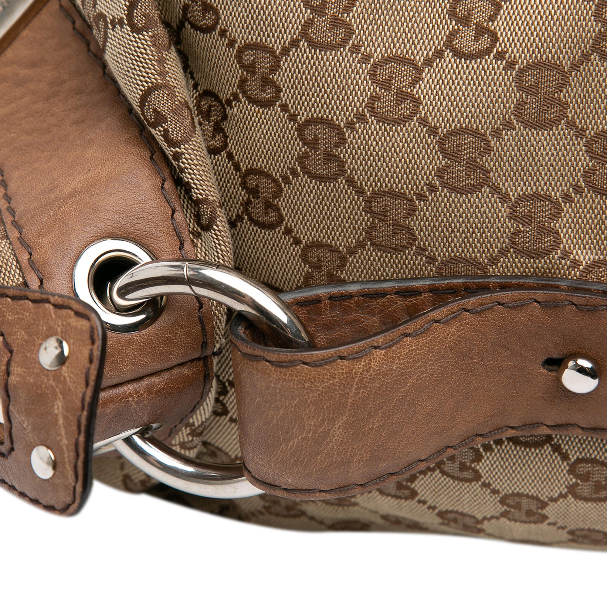 Gucci Large GG Canvas Bamboo Bar Tote
