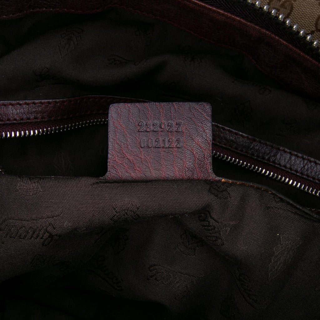 Gucci Large GG Canvas Bamboo Bar Tote