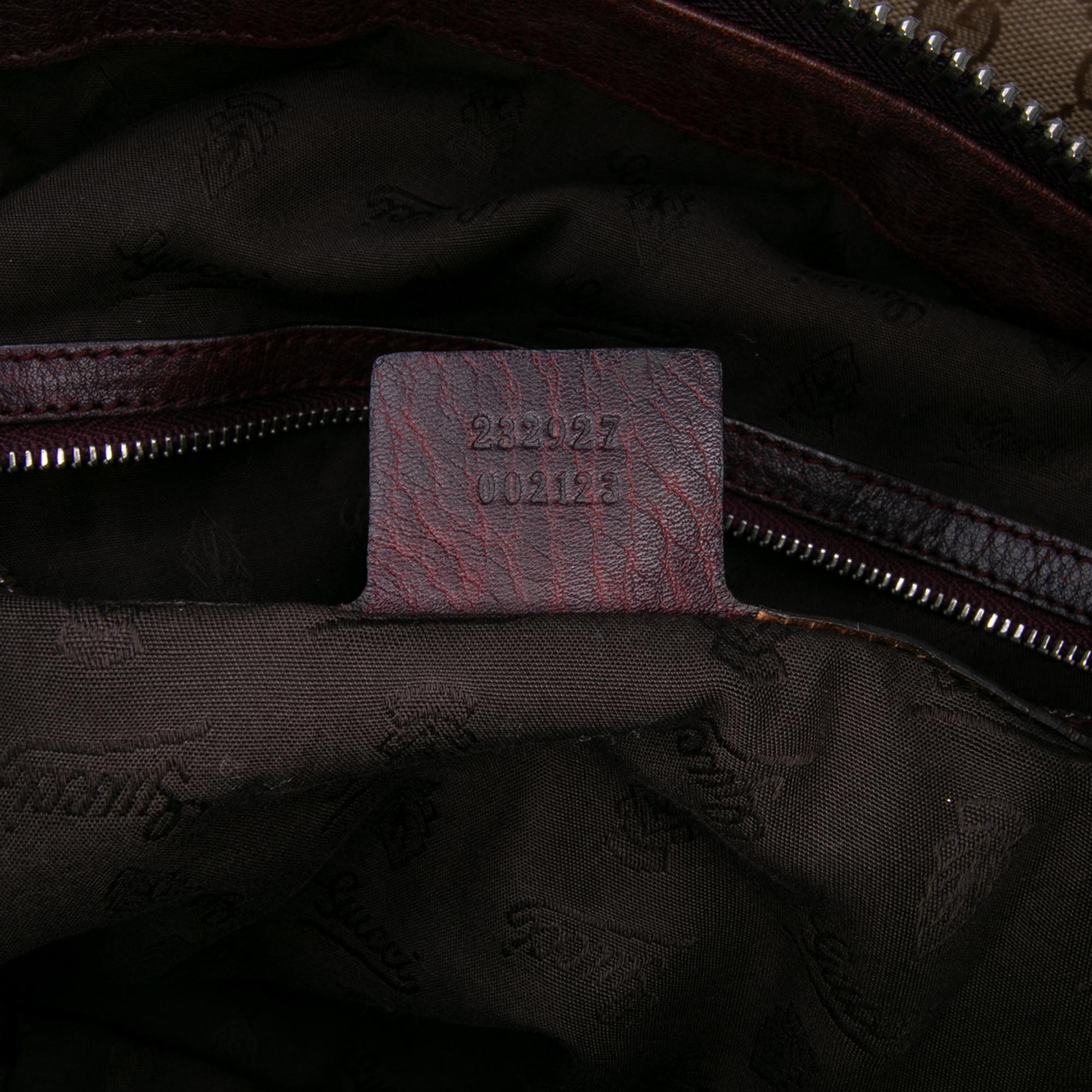 Gucci Large GG Canvas Bamboo Bar Tote