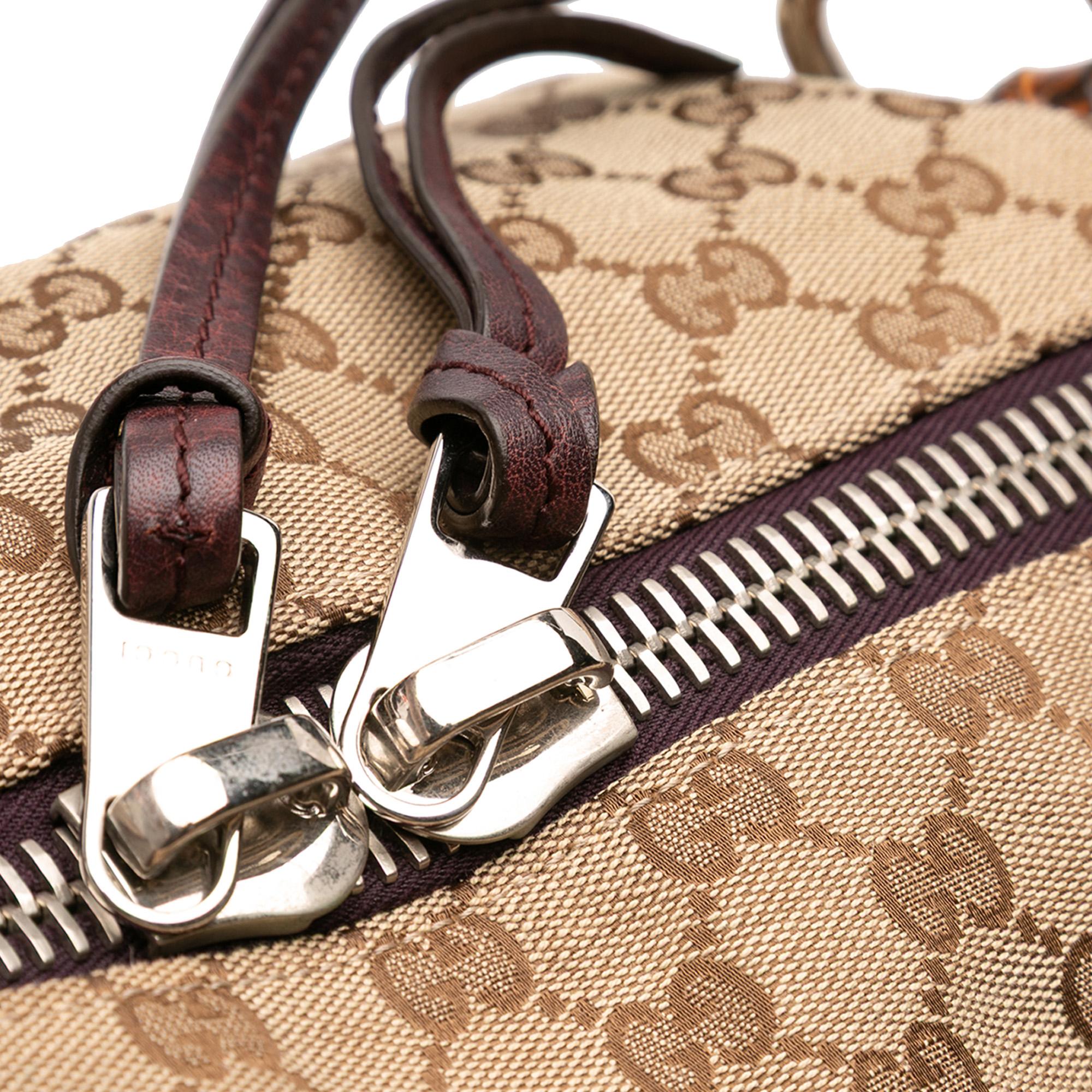 Gucci Large GG Canvas Bamboo Bar Tote