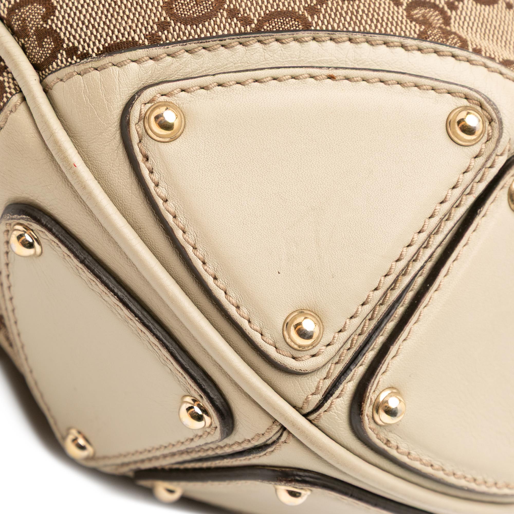 Gucci Large GG Canvas Bamboo Indy Hobo