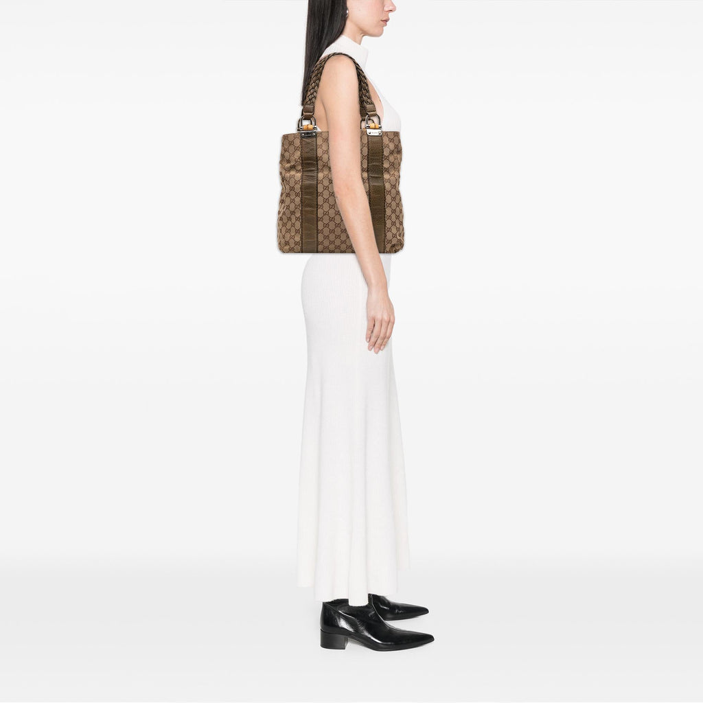 Gucci Large GG Canvas Bamboo Libeccio Tote