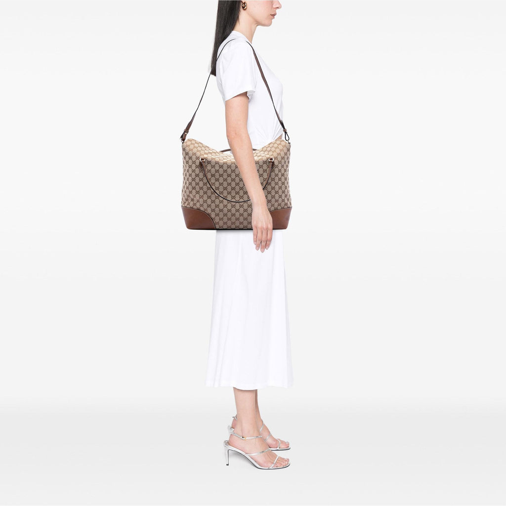 Gucci Large GG Canvas Bree Fold Over Tote