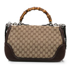 Gucci Large GG Canvas New Bamboo Satchel (SHG-rWP7tz)