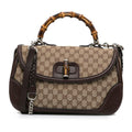 Gucci Large GG Canvas New Bamboo Satchel (SHG-rWP7tz)