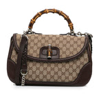 Gucci Large GG Canvas New Bamboo Satchel (SHG-rWP7tz)