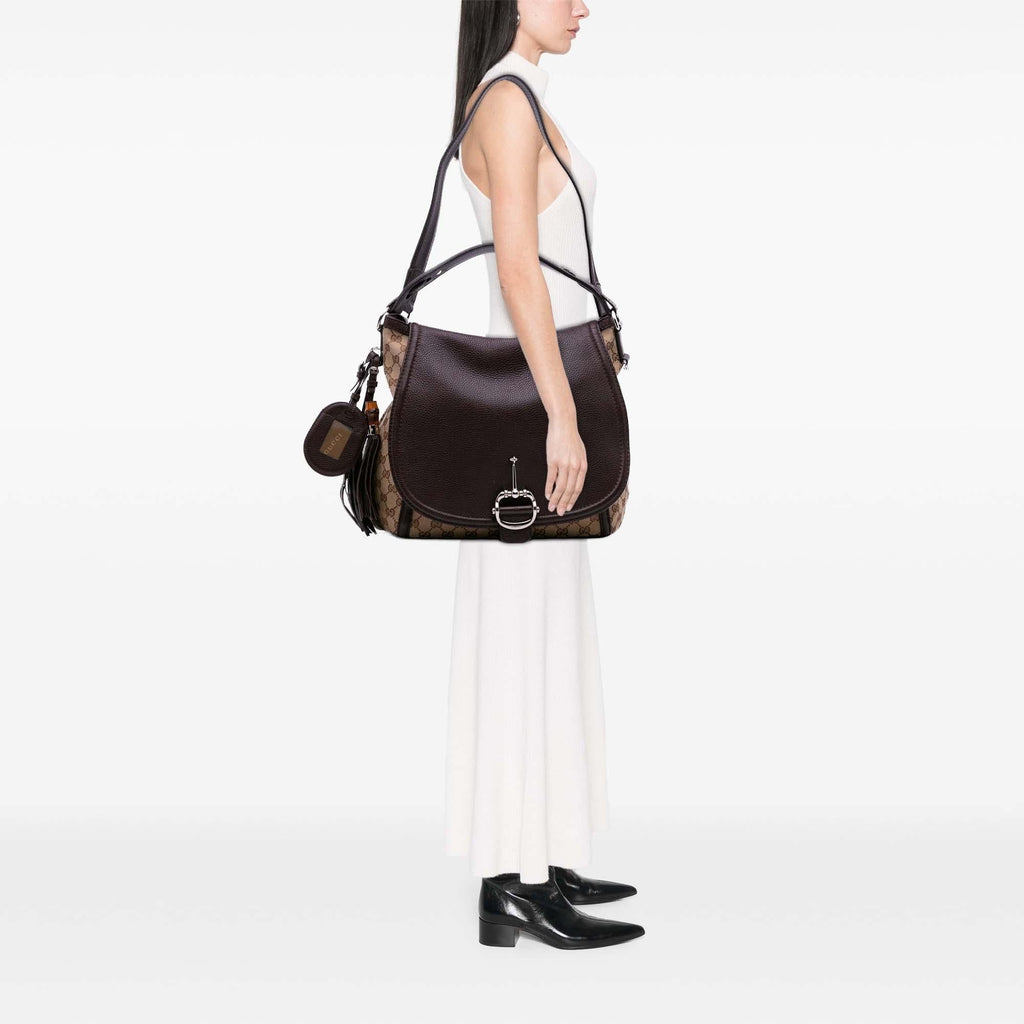 Gucci Large GG Canvas Techno Horsebit Satchel