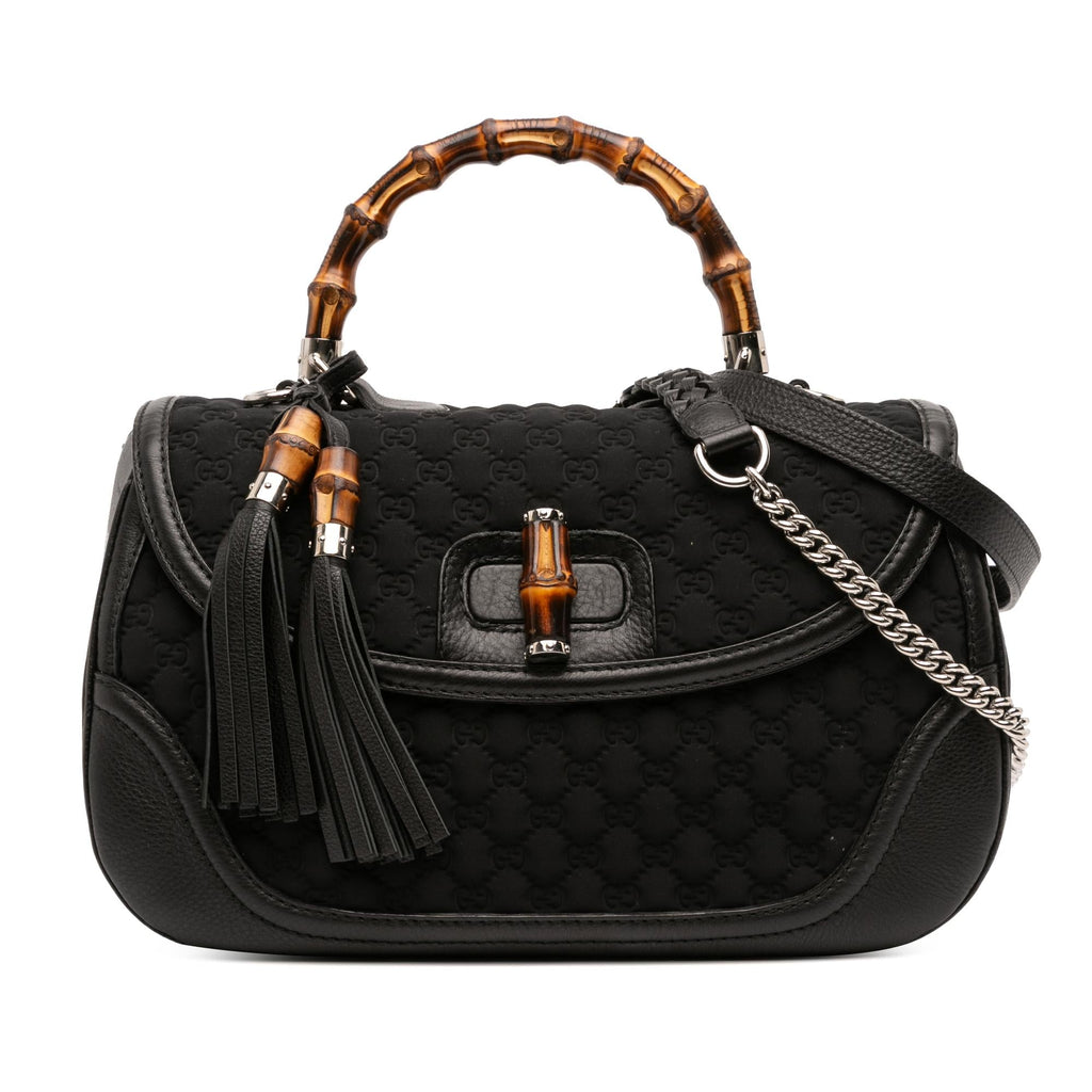 Gucci Large GG Neoprene New Bamboo Top Handle Bag