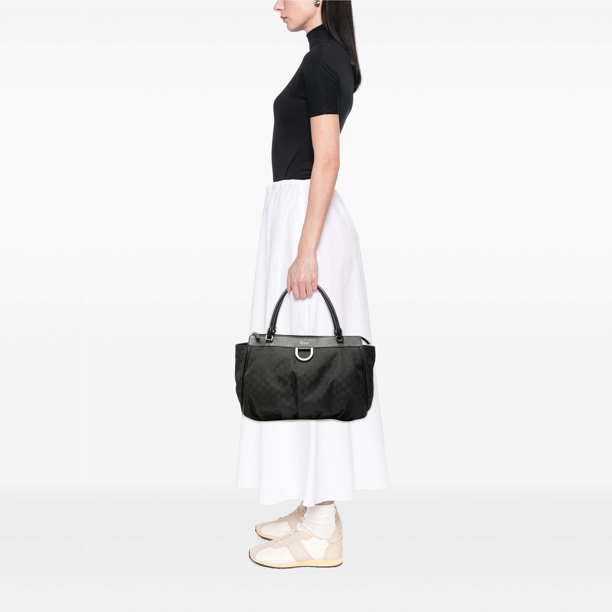 Gucci Large GG Nylon Abbey D Ring Tote