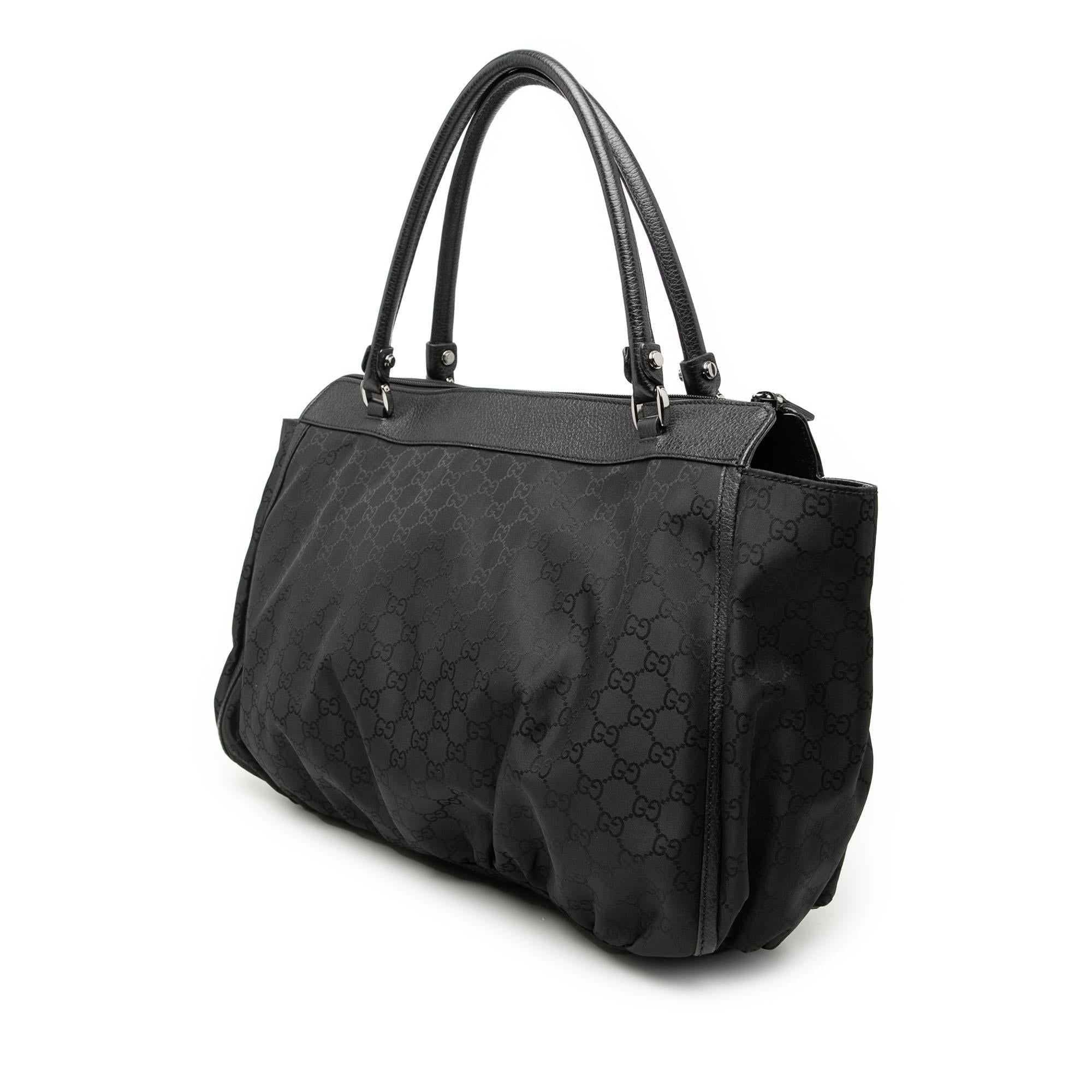 Gucci Large GG Nylon Abbey D Ring Tote
