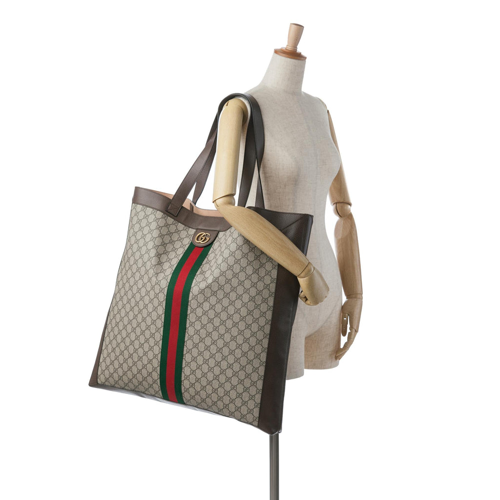 Gucci Large GG Supreme Ophidia Tote Bag (SHG-PkvmIL)