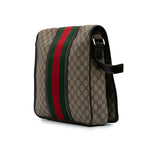 Gucci Large GG Supreme Web Flap Messenger Bag