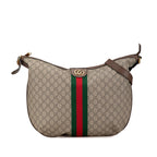 Gucci Large GG Supreme Web Ophidia Half Moon Hobo