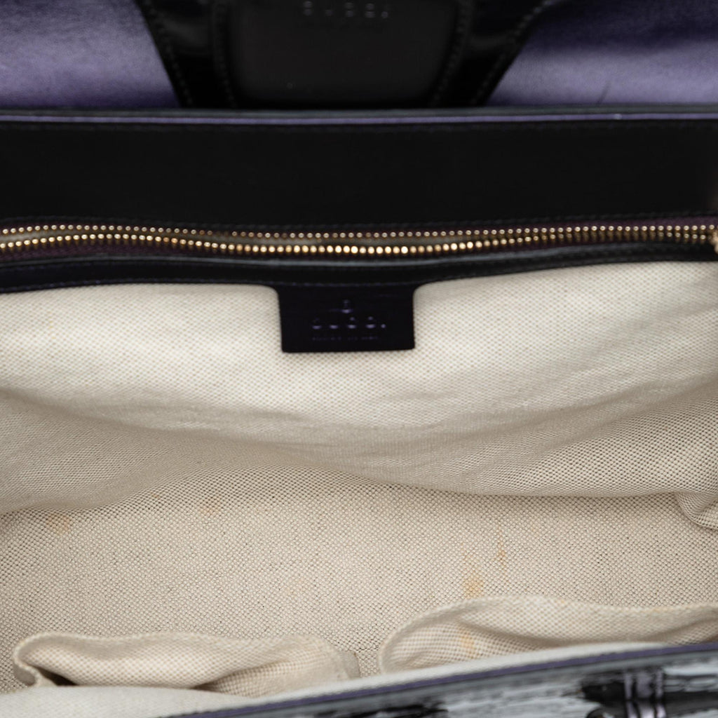 Gucci Large Guccissima Patent Emily Shoulder Bag
