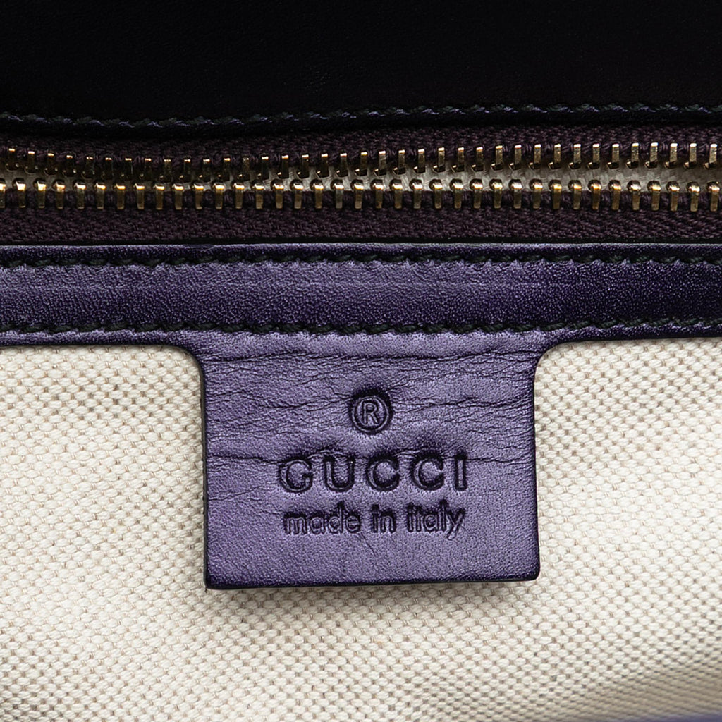 Gucci Large Guccissima Patent Emily Shoulder Bag