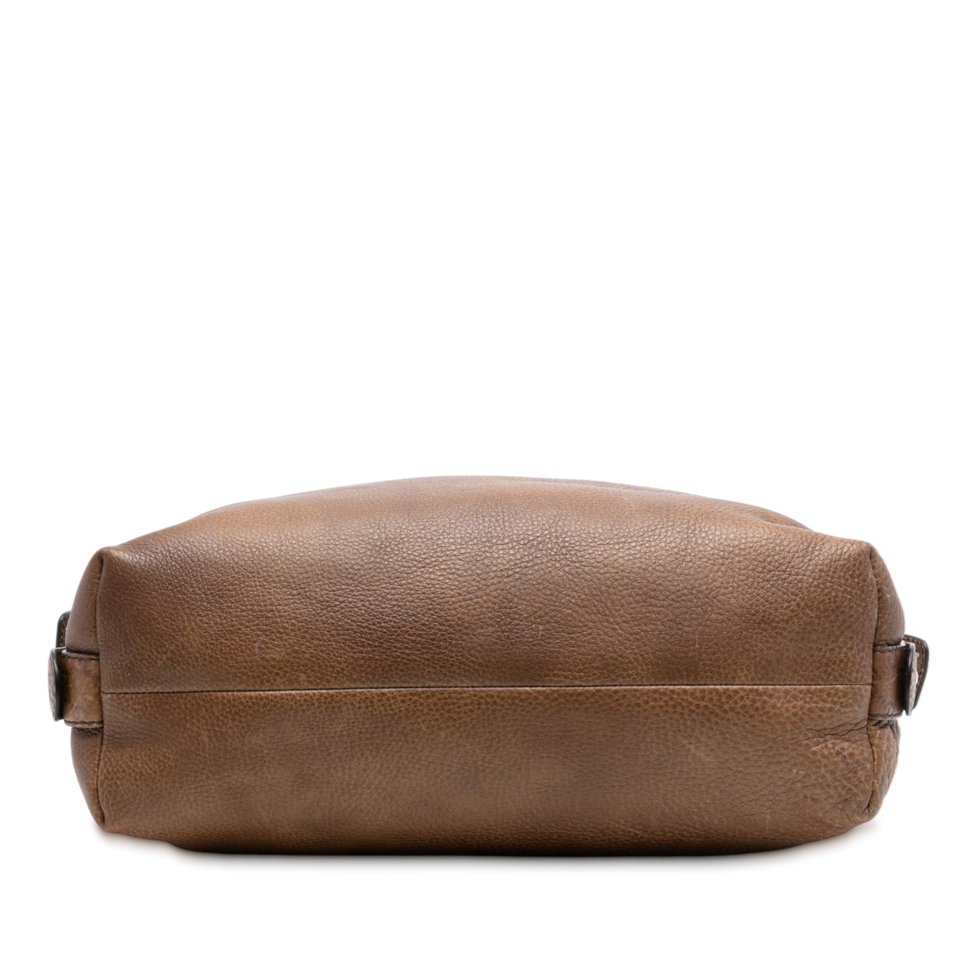 Gucci Large Leather Bamboo Bar Tote