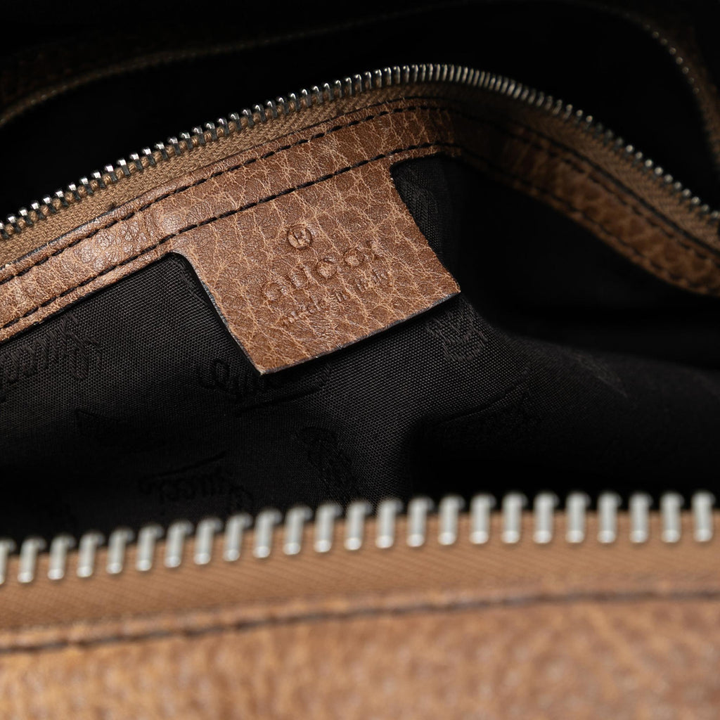 Gucci Large Leather Bamboo Bar Tote