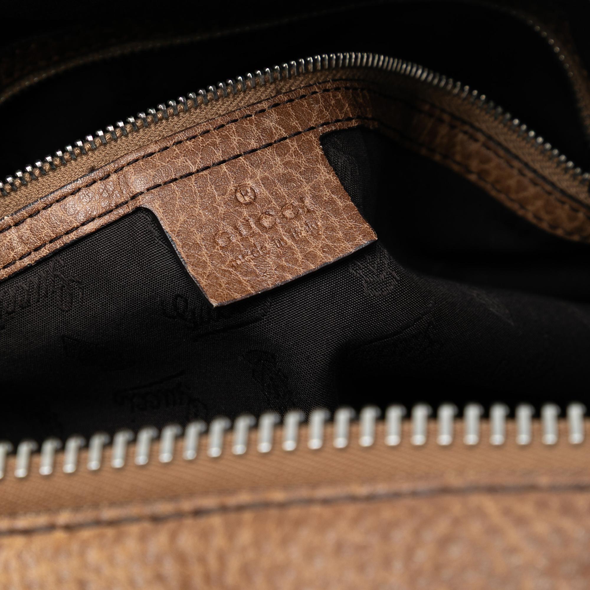 Gucci Large Leather Bamboo Bar Tote