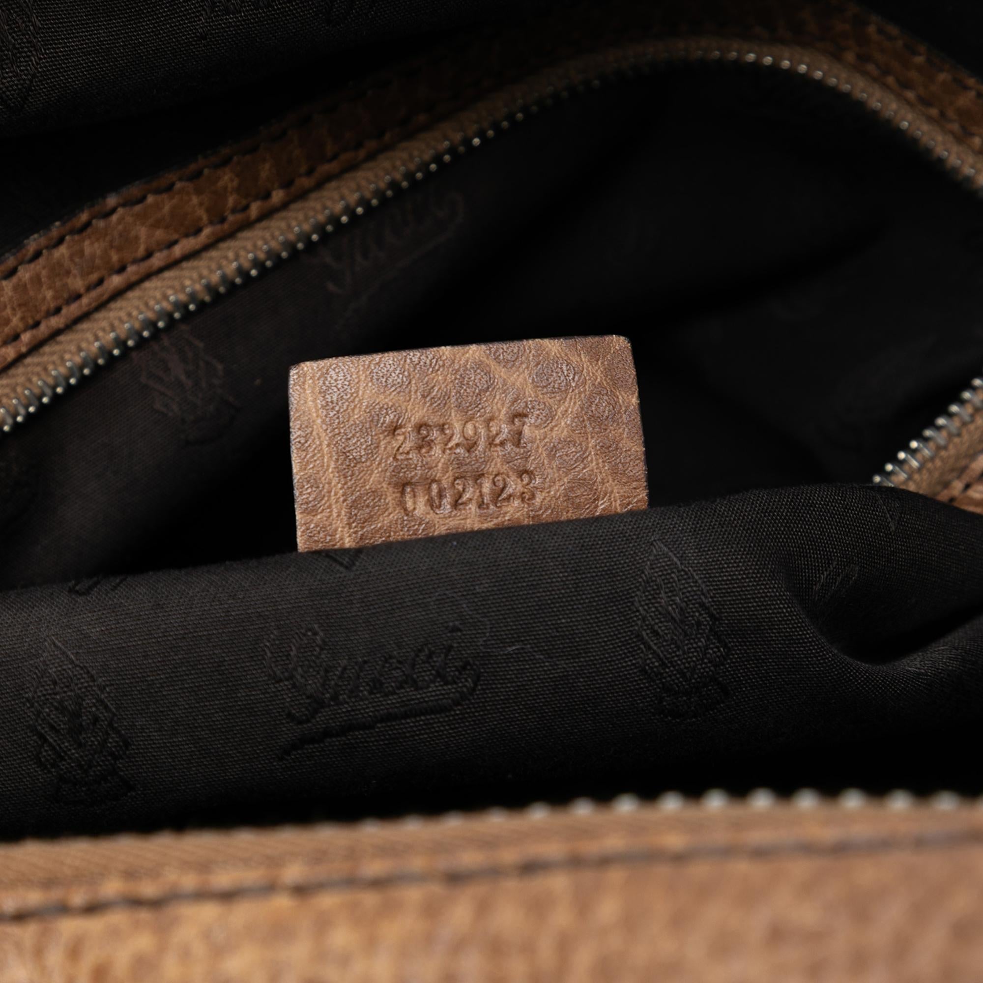 Gucci Large Leather Bamboo Bar Tote