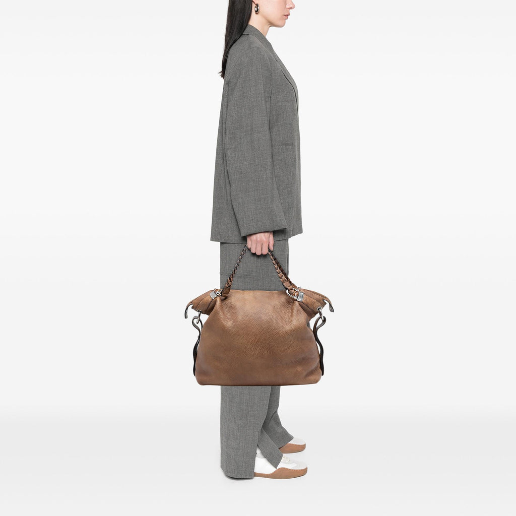 Gucci Large Leather Bamboo Bar Tote