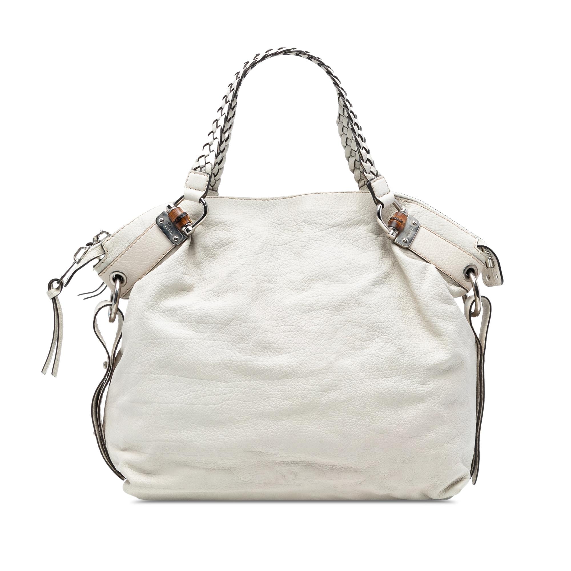 Gucci Large Leather Bamboo Bar Tote