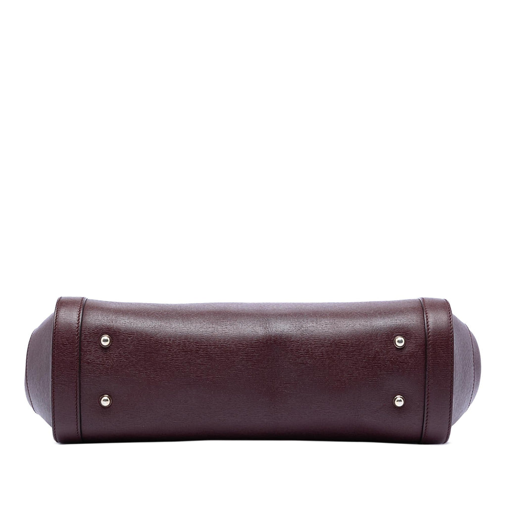 Gucci Large Leather Bamboo Bullet Tote