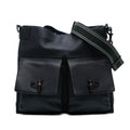Gucci Large Leather Bamboo Double Pocket Messenger Bag