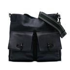Gucci Large Leather Bamboo Double Pocket Messenger Bag