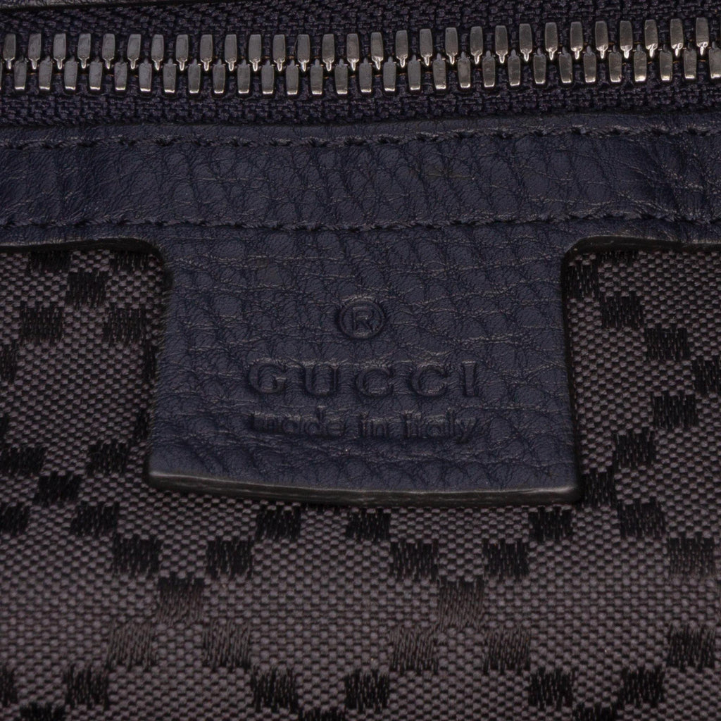 Gucci Large Leather Bamboo Double Pocket Messenger Bag