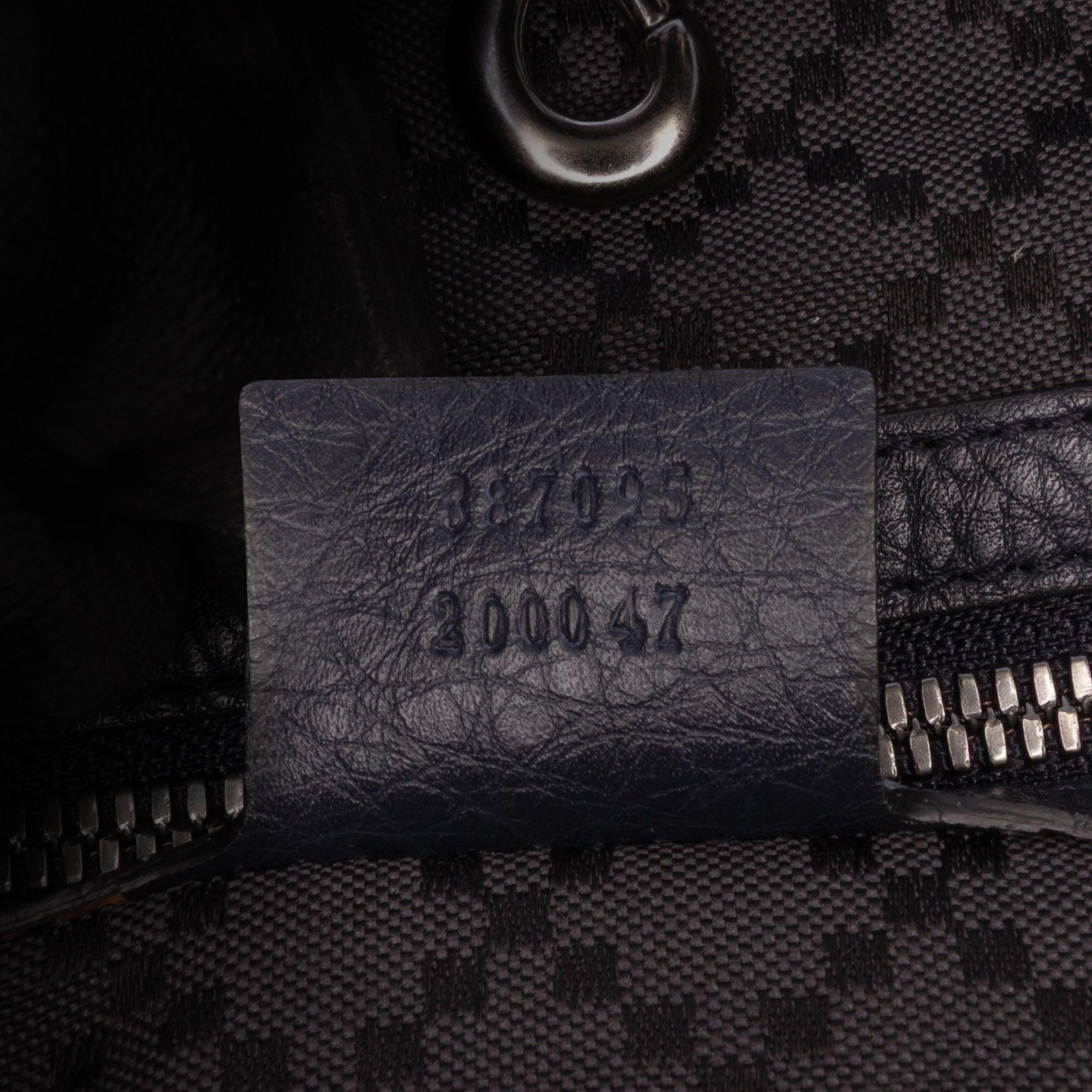 Gucci Large Leather Bamboo Double Pocket Messenger Bag