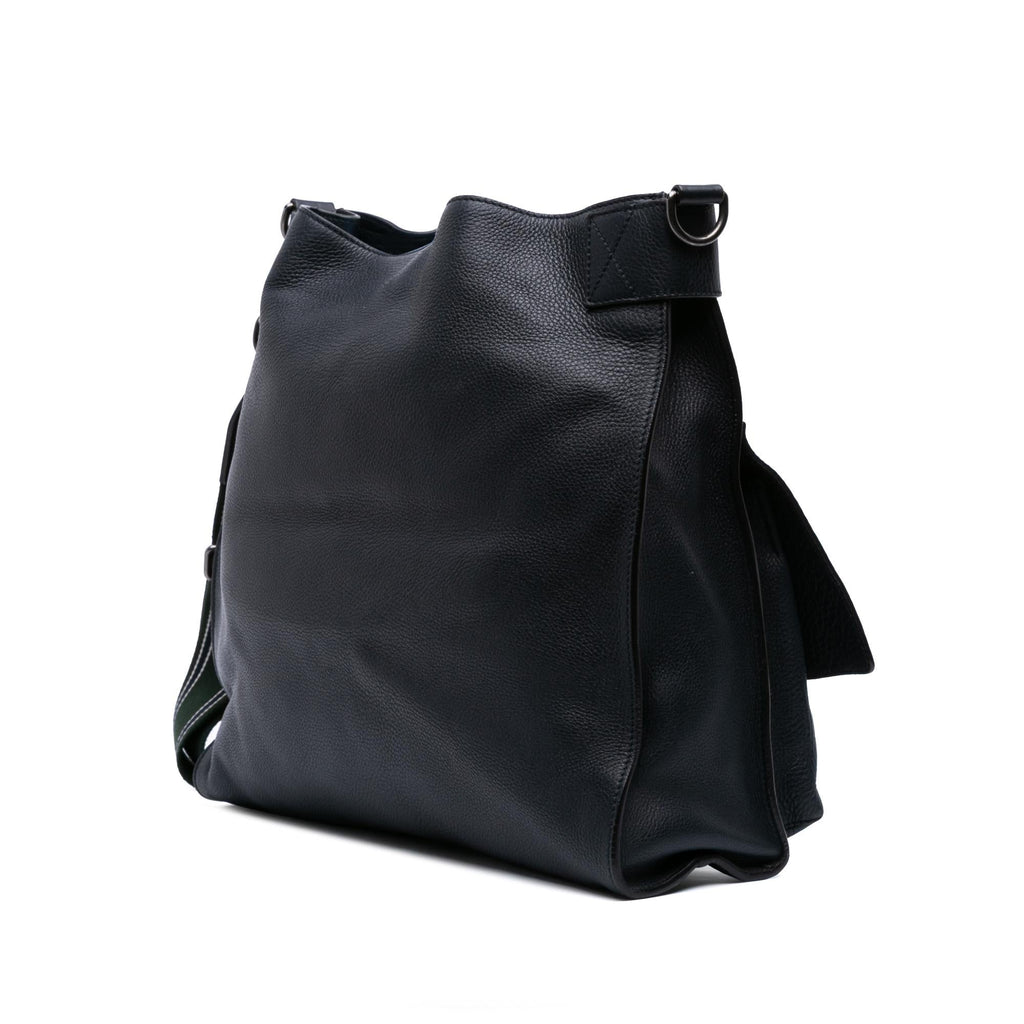 Gucci Large Leather Bamboo Double Pocket Messenger Bag