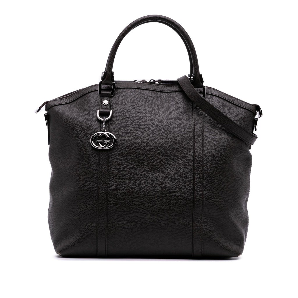 Gucci Large Leather GG Charm Dome Satchel