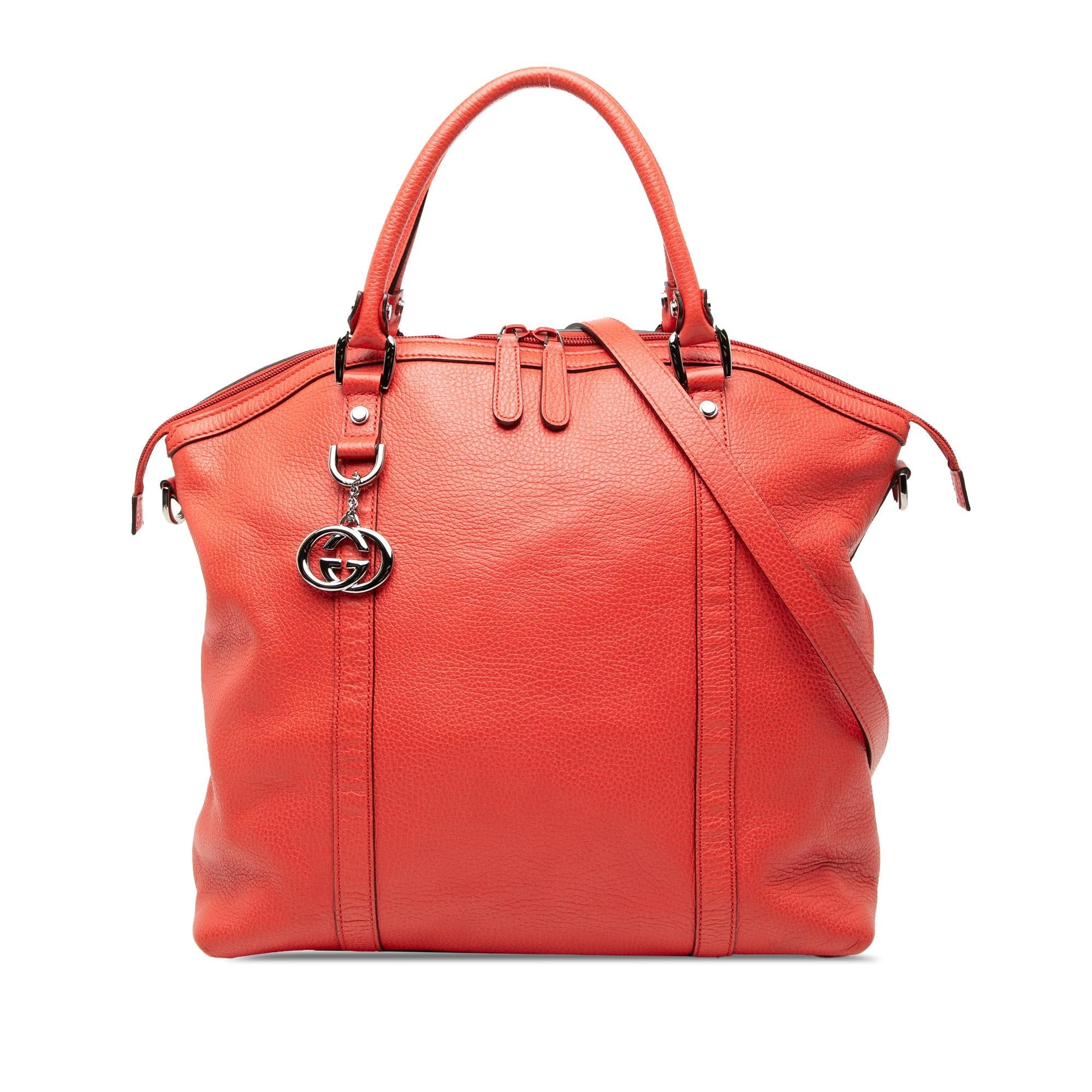 Gucci Large Leather GG Charm Dome Satchel