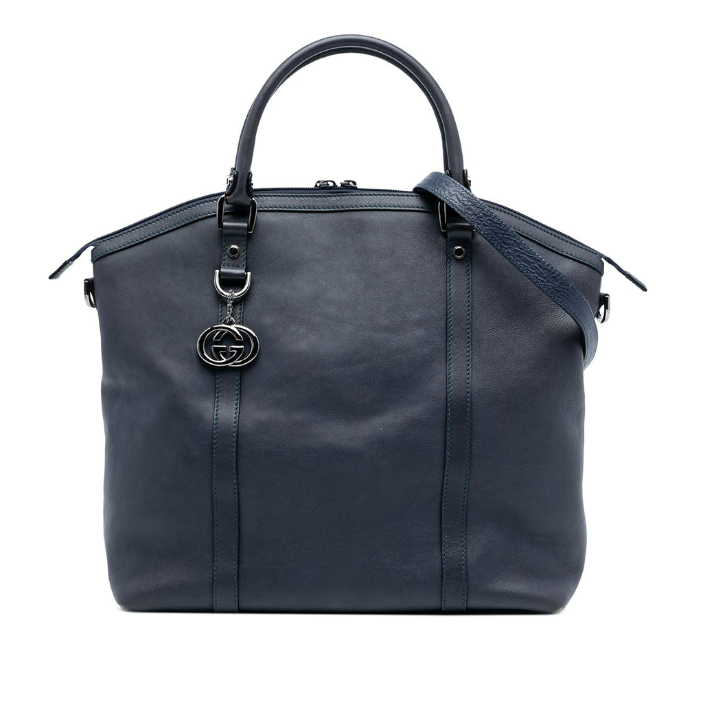 Gucci Large Leather GG Charm Dome Satchel