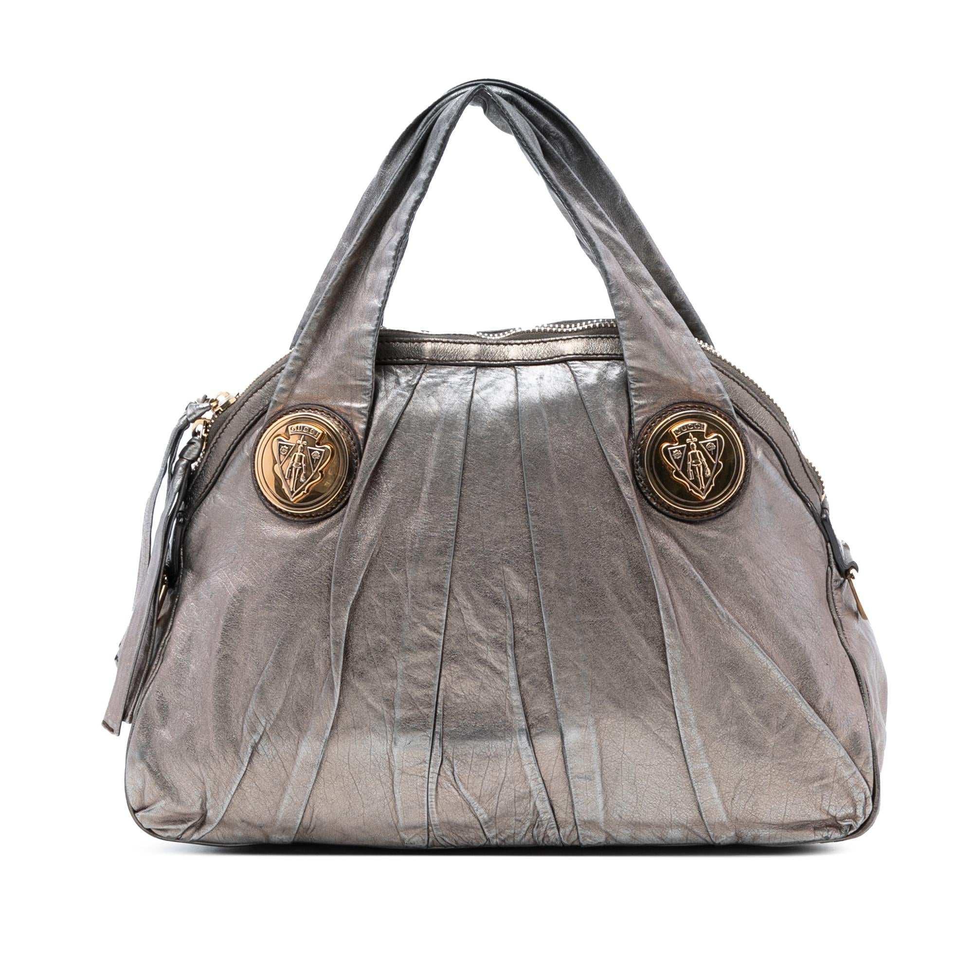 Gucci Large Metallic Leather Hysteria Satchel
