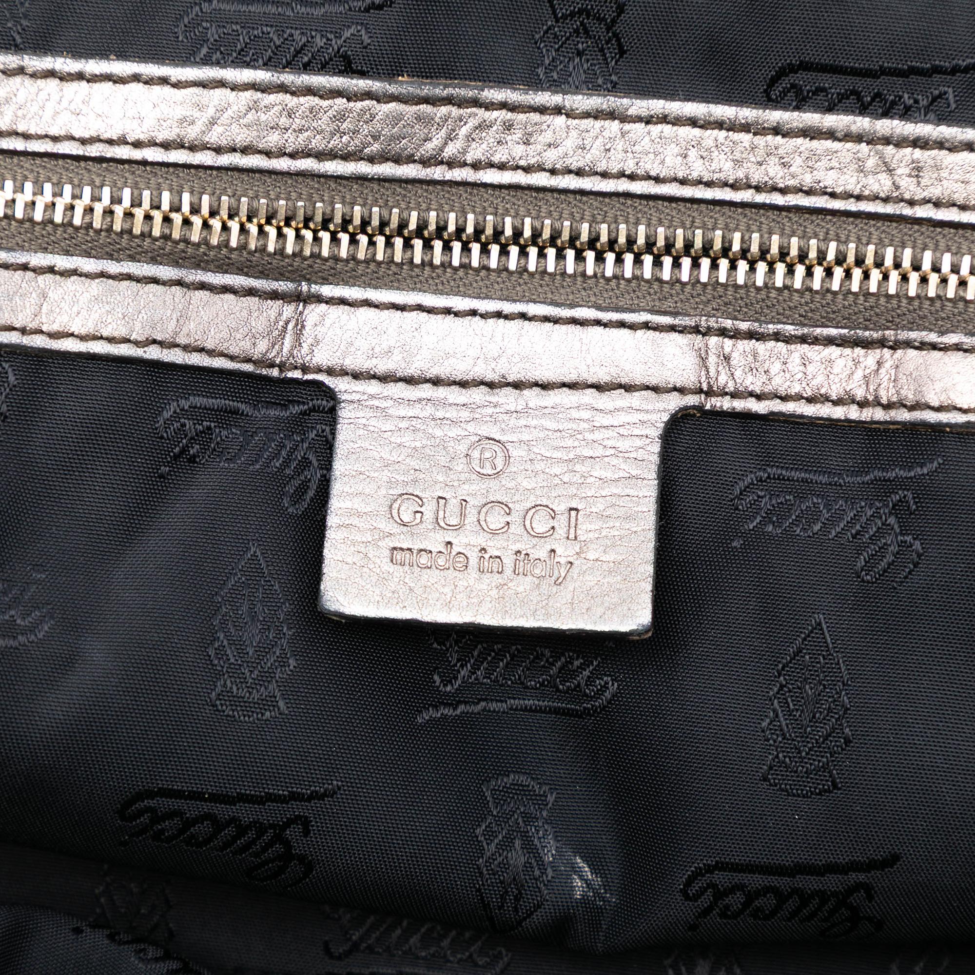 Gucci Large Metallic Leather Hysteria Satchel